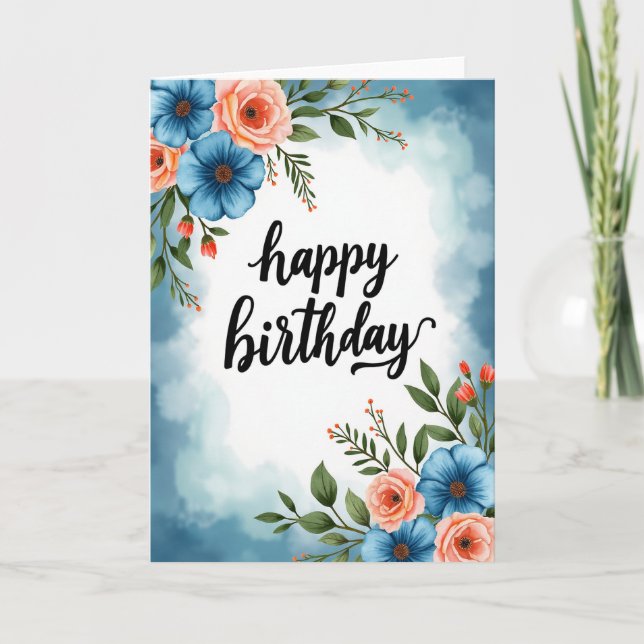 Tarjeta de cumpleaños con bayas escritas a mano (Anverso)