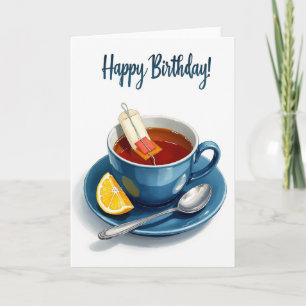 Tarjeta de Cumpleaños con Bebida Acogedora