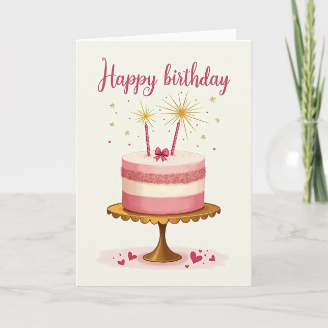 Tarjeta de cumpleaños con bengalas (Anverso)