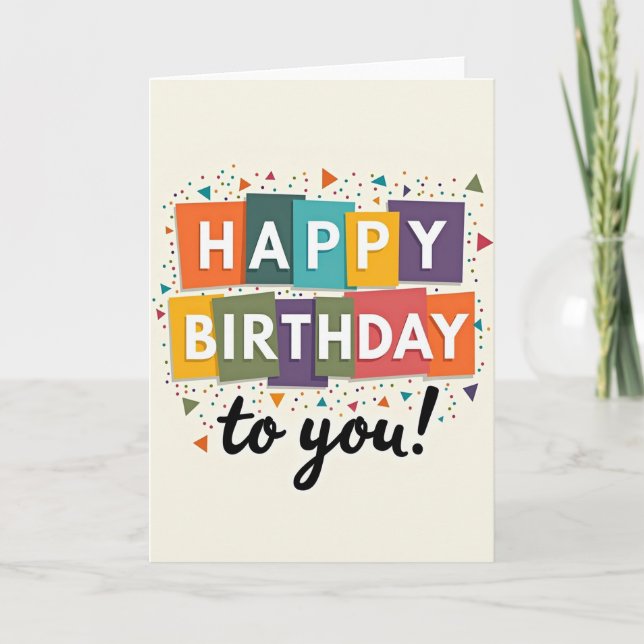Tarjeta de cumpleaños con bloques dulces (Anverso)