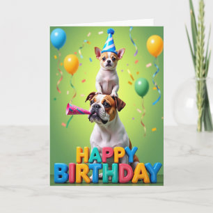 Tarjeta de cumpleaños con bocina de fiesta para ca