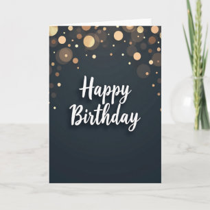 Tarjeta de cumpleaños con bokeh elegante