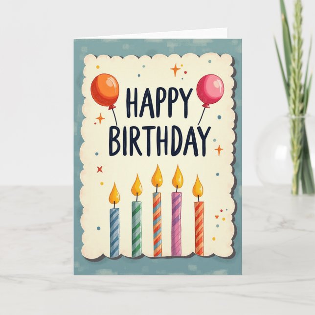 Tarjeta de cumpleaños con borde alegre (Anverso)
