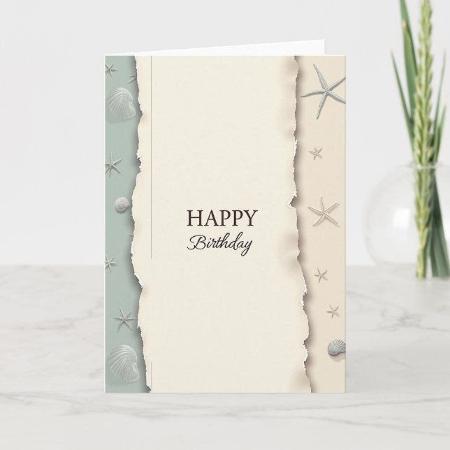 Tarjeta de cumpleaños con borde artesanal (Anverso)