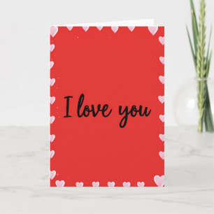 Tarjeta de cumpleaños con borde de corazón rojo te