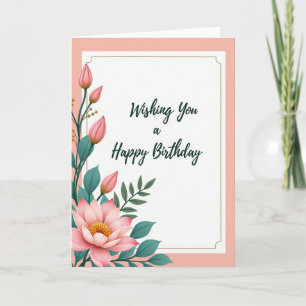 Tarjeta de cumpleaños con borde dorado