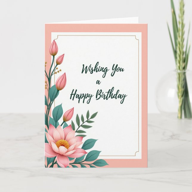 Tarjeta de cumpleaños con borde dorado (Anverso)