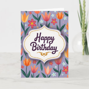 Tarjeta de cumpleaños con borde escalonado