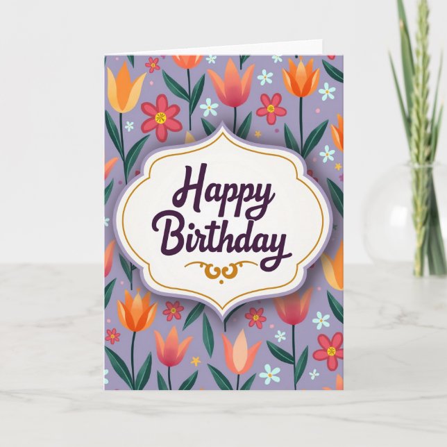 Tarjeta de cumpleaños con borde escalonado (Anverso)