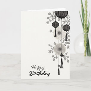 Tarjeta de cumpleaños con borla festiva