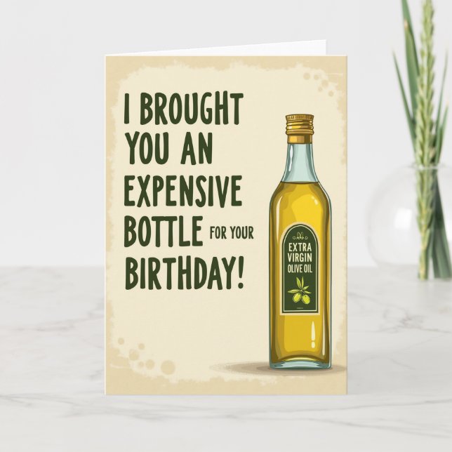 Tarjeta de cumpleaños con botella ingeniosa (Anverso)