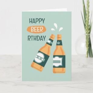 Tarjeta de cumpleaños con botellas de cerveza dive