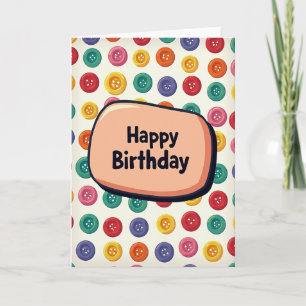 Tarjeta de cumpleaños con botón dulce