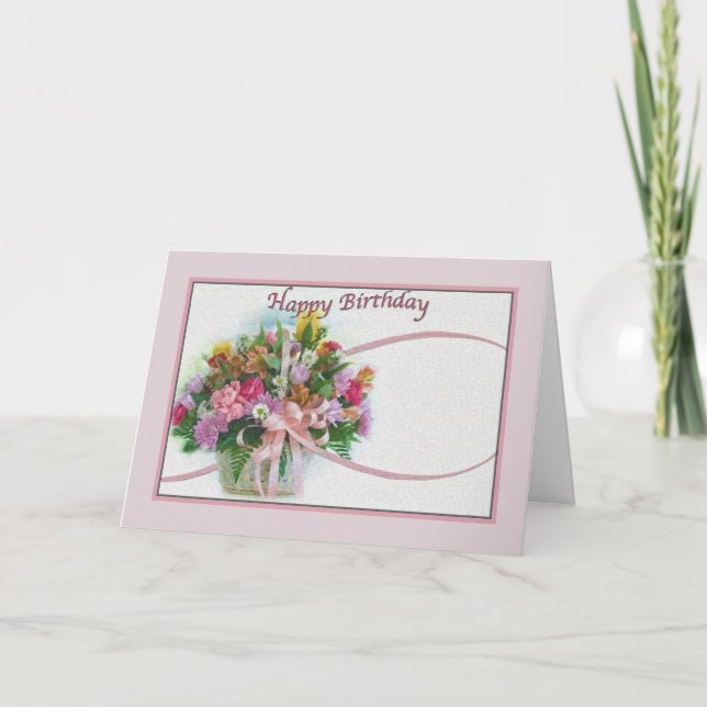 Tarjeta de cumpleaños con Bouquet floral (Anverso)