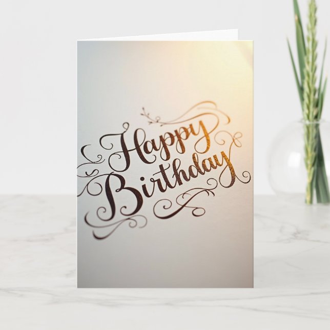 Tarjeta de cumpleaños con brillo de bronce (Anverso)