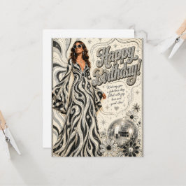 Tarjeta de cumpleaños con brillo de la reina del d