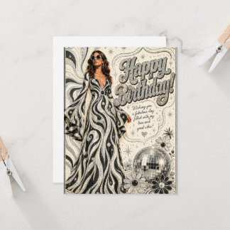 Tarjeta de cumpleaños con brillo de la reina del d