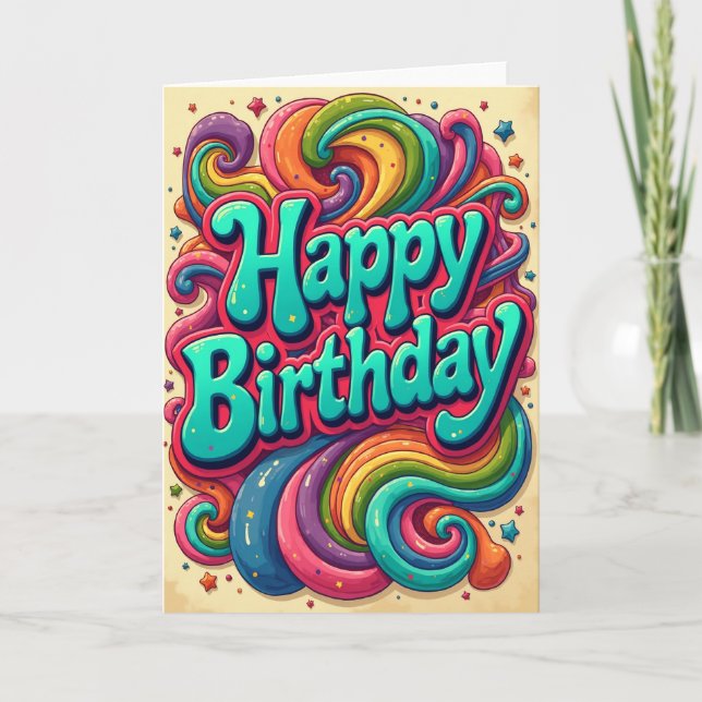 Tarjeta de cumpleaños con brillo dulce (Anverso)