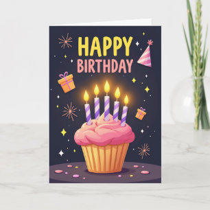 Tarjeta de cumpleaños con brillo mágico