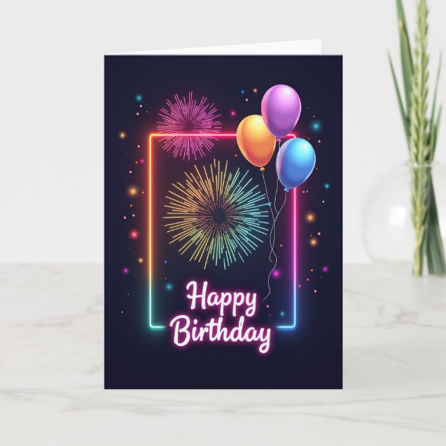 Tarjeta de cumpleaños con brillo nocturno (Anverso)