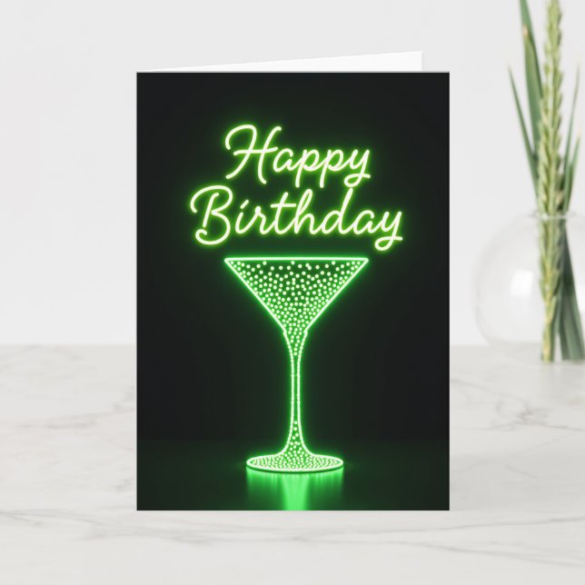 Tarjeta de cumpleaños con brillo nocturno (Anverso)