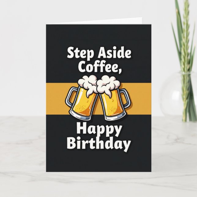 Tarjeta de cumpleaños con brindis dorado (Anverso)