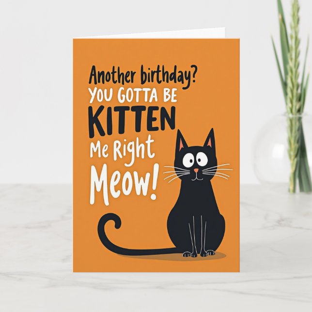 Tarjeta de cumpleaños con broma de gatito (Anverso)
