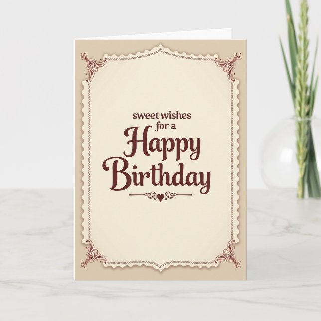 Tarjeta de cumpleaños con buenos deseos (Anverso)