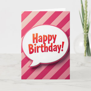 Tarjeta de cumpleaños con burbuja de discurso dulc