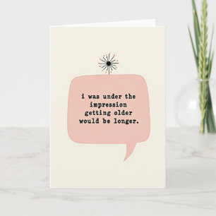 Tarjeta de cumpleaños con burbuja irónica