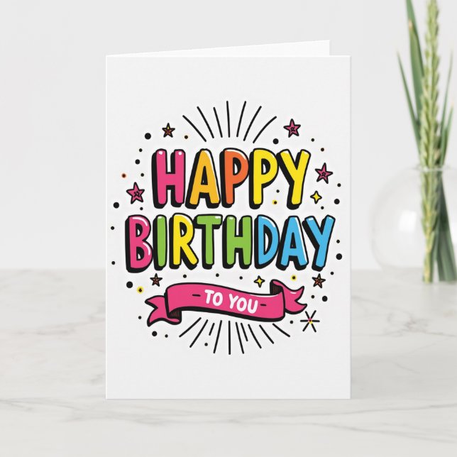 Tarjeta de cumpleaños con burbujas dulces (Anverso)