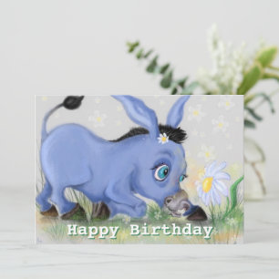 Tarjeta de cumpleaños con burrito y margarita