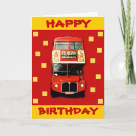 Tarjeta de cumpleaños con bus de Londres