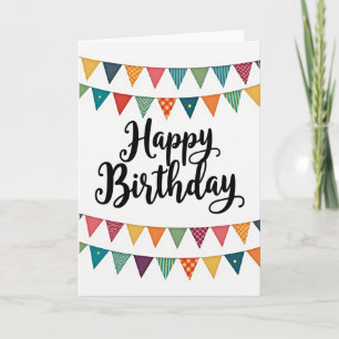 Tarjeta de cumpleaños con caligrafía alegre