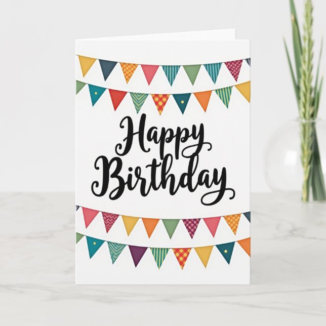 Tarjeta de cumpleaños con caligrafía alegre (Anverso)