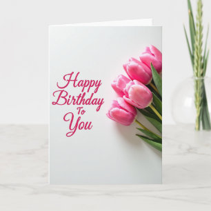 Tarjeta de cumpleaños con capullos de fucsia