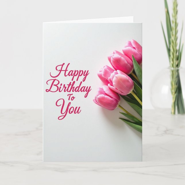 Tarjeta de cumpleaños con capullos de fucsia (Anverso)