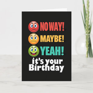 Tarjeta de cumpleaños con caras alegres