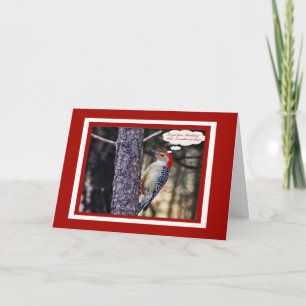 Tarjeta de Cumpleaños Con Carpintero De Lana Rojo