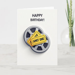 Tarjeta de cumpleaños con carrete de película aleg
