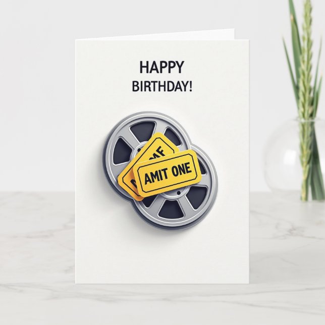 Tarjeta de cumpleaños con carrete de película aleg (Anverso)