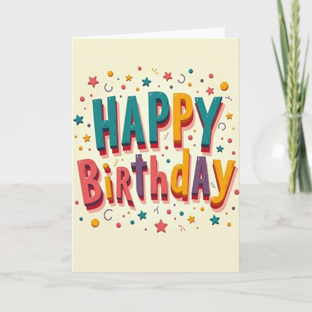 Tarjeta de cumpleaños con carta alegre (Anverso)