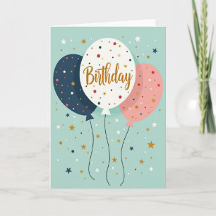 Tarjeta de cumpleaños con celebración de confeti