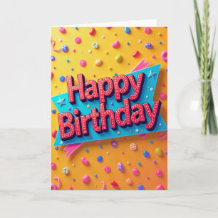 Tarjeta de cumpleaños con celebración de marquesin