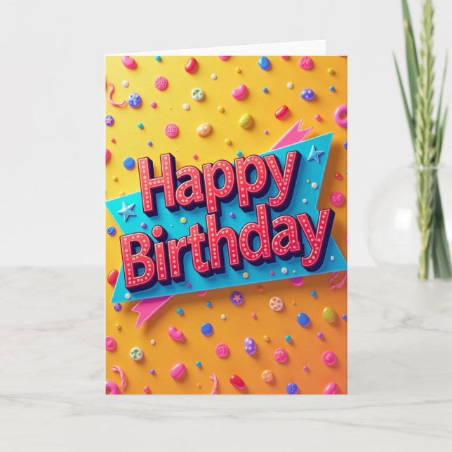 Tarjeta de cumpleaños con celebración de marquesin (Anverso)
