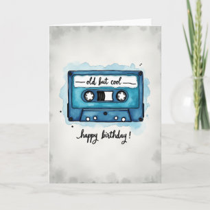 Tarjeta de cumpleaños con cinta de acuarela