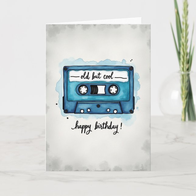 Tarjeta de cumpleaños con cinta de acuarela (Anverso)