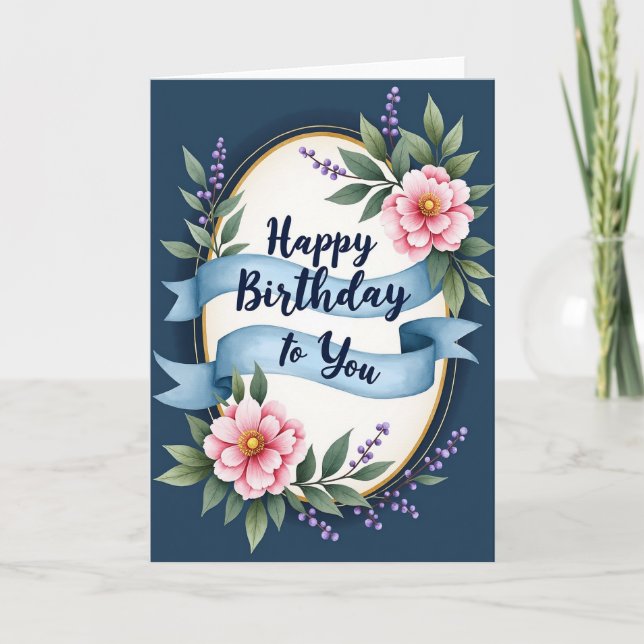 Tarjeta de cumpleaños con cinta dulce (Anverso)