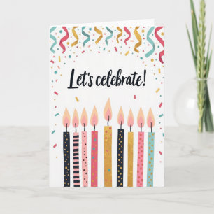 Tarjeta de cumpleaños con cinta festiva