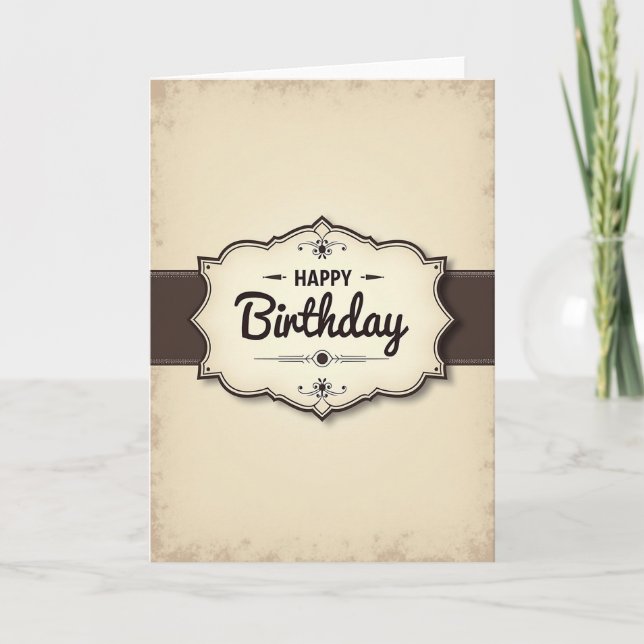 Tarjeta de cumpleaños con cinta vintage (Anverso)